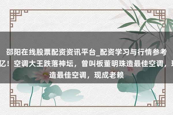 邵阳在线股票配资资讯平台_配资学习与行情参考 巨亏14亿！空调大王跌落神坛，曾叫板董明珠造最佳空调，现成老赖
