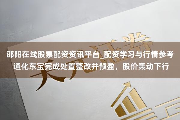 邵阳在线股票配资资讯平台_配资学习与行情参考 通化东宝完成处置整改并预盈，股价轰动下行